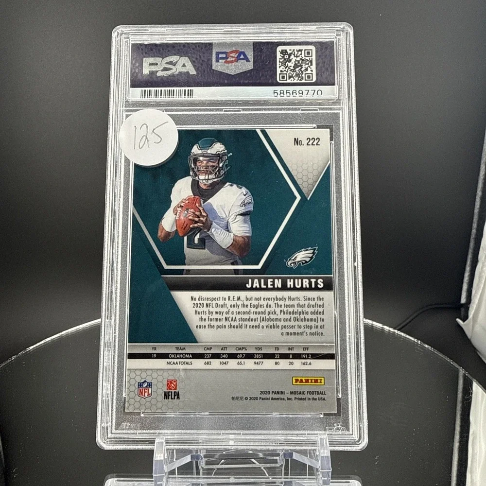 2020 Panini Mosaic Jalen Hurts #222 PSA 10‎ GEM MT